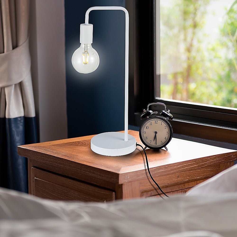 Modern Table lamp Desk Light Base Bedside Bedroom White-Home & Garden > Lighting-Dropli